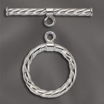 Sterling Silver 16mm Round Twisted Toggle Clasp
