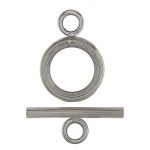 Sterling Silver Grooved Toggle Clasp - 16mm