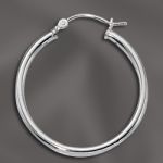 STERLING SILVER CLICK DOWN HOOP - 2MM TUBING / 28MM OD