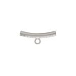 Sterling Silver Curved Tube - 2.75mmx20mm w/ Closed Ring