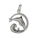 Sterling Silver Surfing Dolphin Charm