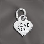 Sterling Silver Engraved I Love You Heart Charm