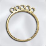 BASE METAL PLATED ADJUSTABLE RING SHANK W/5 RINGS (GOLD PLATED)