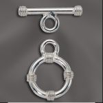 Sterling Silver 14mm Round Toggle Clasp w/ Rings