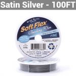 Soft Flex Satin Silver Beading Wire - Fine Diameter 100ft