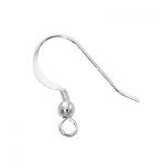 Sterling Silver Ear Wire with 3mm Ball and Coil - .028"/.7mm/21 GA Round Wire