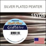 (D) 15 YDS .016"/26G/.40MM CRAFT WIRE SILVER PLATED PEWTER