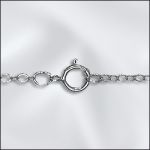 STERLING SILVER FINISHED FINE FLAT CABLE CHAIN - 16"