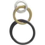 Sterling Silver Three Circle Links - Black, Bronze & Silver