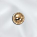 Base Metal Gold Plated Smooth Round Seamed Bead with 2.2mm Hole - 6mm