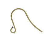 Brass Ear Wire with 1mm Soldered Ball - .028"/.7mm/21 Gauge Wire