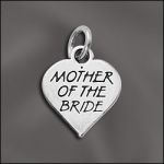 Sterling Silver Charm - Heart "Mother Of The Bride"