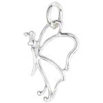 (D) Sterling Silver Charm - Butterfly Outline - Side