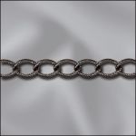Base Metal Gun Metal Plated Textured Curb Chain