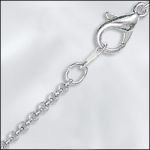 BASE METAL PLATED FINISHED ROLO CHAIN - 18" (SILVER PLATED) W/LC