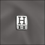 STERLING SILVER 4.5MM STRAIGHT EDGE ALPHA CUBE H W/3MM HOLE