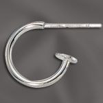 Sterling Silver Tubular Hoop w/Disc - 1.3mm Tubing / 12mm Od