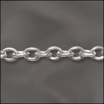Base Metal Plated Patterned Cable Chain (Silver)