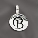 Sterling Silver Charm - 8MM Engraved Disc B