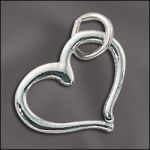 STERLING SILVER CHARM - HEART OUTLINE