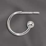 Sterling Silver Tubular Hoop w/Ball - 1.2mm Tubing / 9mm Od