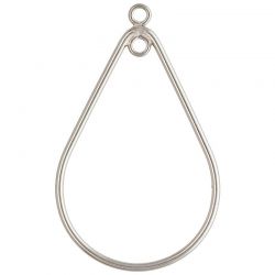 Sterling Silver Teardrop Chandelier with 2 Closed Rings - 29x20mm