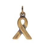 Base Metal Antique Brass Plated Ribbon Charm