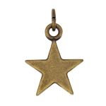 Base Metal Antique Brass Plated Star Charm