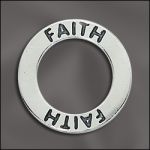 STERLING SILVER 22MM MESSAGE RING - FAITH
