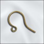 Base Metal Antique Brass Plated Ear Wire - .028"/.7mm/21 GA Round Wire