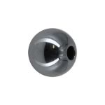 Sterling Silver Shiny Oxidized Round Bead with 2.2mm Hole - 8mm