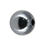 Sterling Silver Shiny Oxidized Round Bead with 2.5mm Hole - 10mm