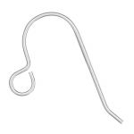 Sterling Silver Ear Wire with Backside Loop - .028"/.7mm/21 GA Round Wire