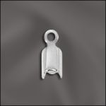 Base Metal Plated 7Mm End Cord Fastener W/Closed Ring (Silver Plated)