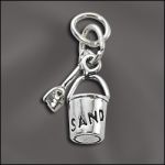 STERLING SILVER CHARM - SAND PAIL WITH SHOVEL