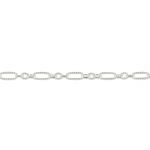 Sterling Silver Long & Short Patterned Cable Chain 3+1 w/ E-Coat