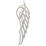 Sterling Silver Cutout Angel Wing Charm - 24x8mm