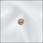 Base Metal Gold Plated Smooth Round Seamed Bead with .8mm Hole - 2.5mm