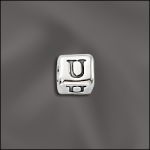 STERLING SILVER 4.5MM ROUNDED EDGE ALPHA CUBE U W/3MM HOLE