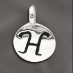 Sterling Silver Charm - 8MM Engraved Disc H