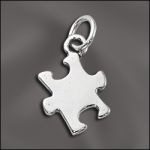 STERLING SILVER CHARM - PUZZLE PIECE (AUTISM AWARENESS)