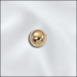 Base Metal Gold Plated Smooth Round Seamed Bead with 1mm Hole - 4mm