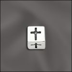STERLING SILVER 4.5MM STRAIGHT EDGE ALPHA CUBE CROSS W/3MM HOLE