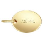 Gold Filled 7.3x5.5mm Oval Quality Tag with Ring