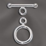 Silver Filled - 12mm Round Toggle Clasp