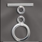 Sterling Silver 13mm Round Flat Toggle Clasp