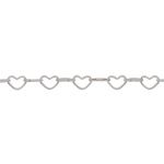 Sterling Silver Heart Link Chain - 4x3mm