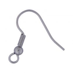 stainless steel ear wire with ball and coil