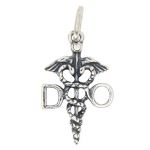 Sterling Silver DO on Medical Symbol Charm