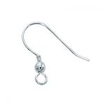 Sterling Silver Ear Wire with 3mm Ball & Coil - .028"/.7mm/21 GA Round Wire